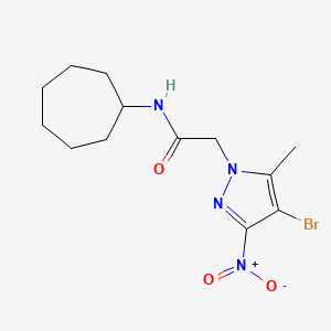2-(4-bromo-5-methyl-3-nitro-1H-pyrazol-1-yl)-N-cycloheptylacetamide
