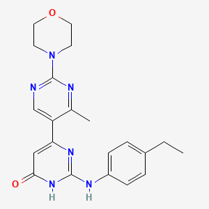 molecular formula C21H24N6O2 B6081120 2-[(4-ethylphenyl)amino]-4'-methyl-2'-(4-morpholinyl)-4,5'-bipyrimidin-6(1H)-one 