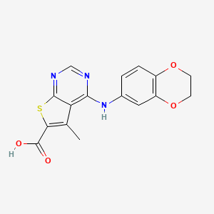molecular formula C16H13N3O4S B6081123 4-(2,3-dihydro-1,4-benzodioxin-6-ylamino)-5-methylthieno[2,3-d]pyrimidine-6-carboxylic acid 