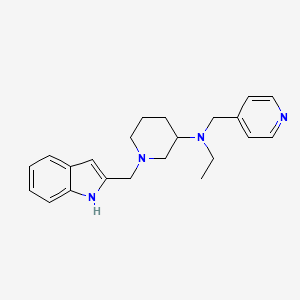 molecular formula C22H28N4 B6081127 N-ethyl-1-(1H-indol-2-ylmethyl)-N-(4-pyridinylmethyl)-3-piperidinamine 