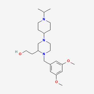 molecular formula C23H39N3O3 B6081141 2-[1-(3,5-dimethoxybenzyl)-4-(1-isopropyl-4-piperidinyl)-2-piperazinyl]ethanol 