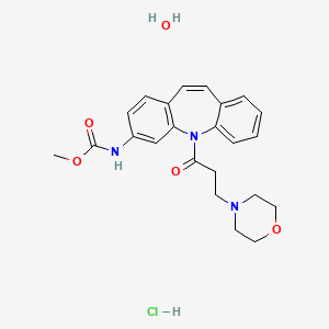 molecular formula C23H28ClN3O5 B6081169 methyl {5-[3-(4-morpholinyl)propanoyl]-5H-dibenzo[b,f]azepin-3-yl}carbamate hydrochloride hydrate 