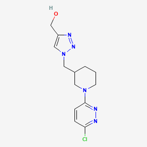 molecular formula C13H17ClN6O B6081182 (1-{[1-(6-chloro-3-pyridazinyl)-3-piperidinyl]methyl}-1H-1,2,3-triazol-4-yl)methanol trifluoroacetate (salt) 