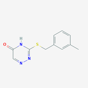 molecular formula C11H11N3OS B6081196 3-[(3-methylbenzyl)thio]-1,2,4-triazin-5(4H)-one 