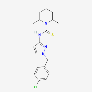 molecular formula C18H23ClN4S B6081197 N-[1-(4-chlorobenzyl)-1H-pyrazol-3-yl]-2,6-dimethyl-1-piperidinecarbothioamide 