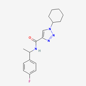 molecular formula C17H21FN4O B6081214 1-cyclohexyl-N-[1-(4-fluorophenyl)ethyl]-1H-1,2,3-triazole-4-carboxamide 