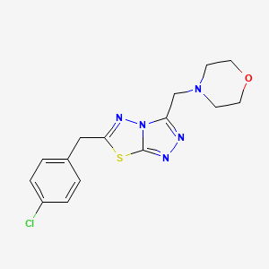 molecular formula C15H16ClN5OS B6081225 6-(4-chlorobenzyl)-3-(4-morpholinylmethyl)[1,2,4]triazolo[3,4-b][1,3,4]thiadiazole 