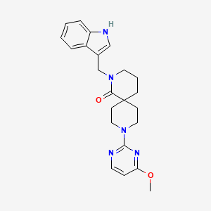 molecular formula C23H27N5O2 B608123 2,9-二氮杂螺[5.5]十一烷-1-酮，2-(1H-吲哚-3-基甲基)-9-(4-甲氧基-2-嘧啶基)- CAS No. 1373765-19-5