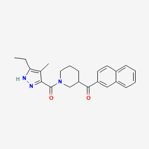 molecular formula C23H25N3O2 B6081246 {1-[(3-ethyl-4-methyl-1H-pyrazol-5-yl)carbonyl]-3-piperidinyl}(2-naphthyl)methanone 