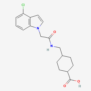 4-({[(4-chloro-1H-indol-1-yl)acetyl]amino}methyl)cyclohexanecarboxylic acid