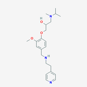molecular formula C22H33N3O3 B6081254 1-[isopropyl(methyl)amino]-3-[2-methoxy-4-({[2-(4-pyridinyl)ethyl]amino}methyl)phenoxy]-2-propanol 