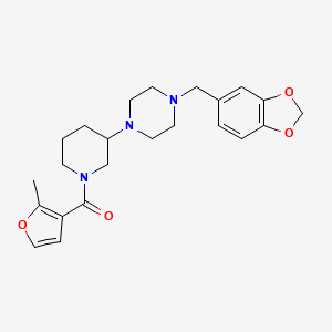molecular formula C23H29N3O4 B6081274 1-(1,3-benzodioxol-5-ylmethyl)-4-[1-(2-methyl-3-furoyl)-3-piperidinyl]piperazine 