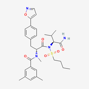 molecular formula C31H40N4O6S B608128 L-Valinamide, N-(3,5-dimethylbenzoyl)-4-(5-isoxazolyl)-N-methyl-D-phenylalanyl-N-(butylsulfonyl)- CAS No. 173189-01-0