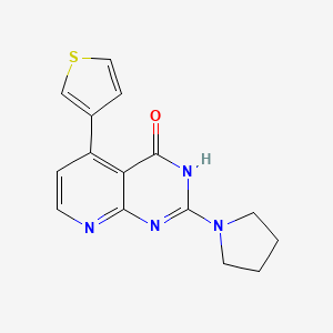 molecular formula C15H14N4OS B6081293 2-(1-pyrrolidinyl)-5-(3-thienyl)pyrido[2,3-d]pyrimidin-4(3H)-one 