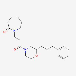 molecular formula C22H32N2O3 B6081322 1-{3-oxo-3-[2-(3-phenylpropyl)-4-morpholinyl]propyl}-2-azepanone 
