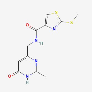 molecular formula C11H12N4O2S2 B6081332 N-[(2-methyl-6-oxo-1,6-dihydropyrimidin-4-yl)methyl]-2-(methylthio)-1,3-thiazole-4-carboxamide 