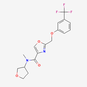 molecular formula C17H17F3N2O4 B6081361 N-methyl-N-(tetrahydro-3-furanyl)-2-{[3-(trifluoromethyl)phenoxy]methyl}-1,3-oxazole-4-carboxamide 