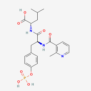molecular formula C22H28N3O8P B608139 L-亮氨酸，N-((2-甲基-3-吡啶基)羰基)-O-膦酰-L-酪氨酰- CAS No. 725233-59-0
