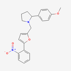2-(4-Methoxyphenyl)-1-{[5-(2-nitrophenyl)furan-2-YL]methyl}pyrrolidine