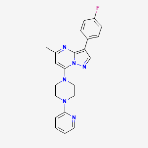 molecular formula C22H21FN6 B6081409 3-(4-fluorophenyl)-5-methyl-7-[4-(2-pyridinyl)-1-piperazinyl]pyrazolo[1,5-a]pyrimidine 