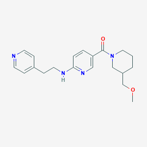 molecular formula C20H26N4O2 B6081419 5-{[3-(methoxymethyl)-1-piperidinyl]carbonyl}-N-[2-(4-pyridinyl)ethyl]-2-pyridinamine 