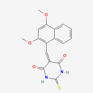 molecular formula C17H14N2O4S B608143 5-[(2,4-二甲氧基萘-1-基)亚甲基]-2-硫代亚甲基-1,3-二嗪烷-4,6-二酮 CAS No. 1584121-99-2