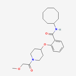 molecular formula C23H34N2O4 B6081433 N-cyclooctyl-2-{[1-(methoxyacetyl)-4-piperidinyl]oxy}benzamide 
