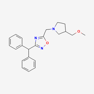 molecular formula C22H25N3O2 B6081515 3-(diphenylmethyl)-5-{[3-(methoxymethyl)-1-pyrrolidinyl]methyl}-1,2,4-oxadiazole 