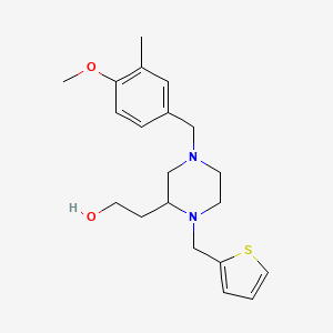 molecular formula C20H28N2O2S B6081520 2-[4-(4-methoxy-3-methylbenzyl)-1-(2-thienylmethyl)-2-piperazinyl]ethanol 