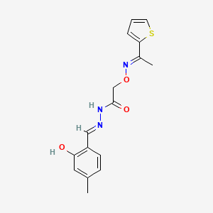 molecular formula C16H17N3O3S B6081527 N'-(2-hydroxy-4-methylbenzylidene)-2-({[1-(2-thienyl)ethylidene]amino}oxy)acetohydrazide 