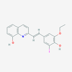molecular formula C19H16INO3 B6081532 2-[2-(3-ethoxy-4-hydroxy-5-iodophenyl)vinyl]-8-quinolinol 