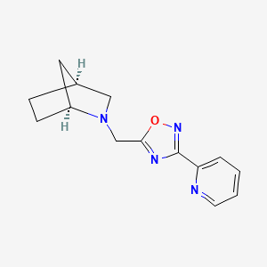 molecular formula C14H16N4O B6081547 (1S*,4S*)-2-{[3-(2-pyridinyl)-1,2,4-oxadiazol-5-yl]methyl}-2-azabicyclo[2.2.1]heptane 