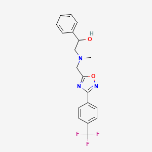 molecular formula C19H18F3N3O2 B6081559 2-[methyl({3-[4-(trifluoromethyl)phenyl]-1,2,4-oxadiazol-5-yl}methyl)amino]-1-phenylethanol 