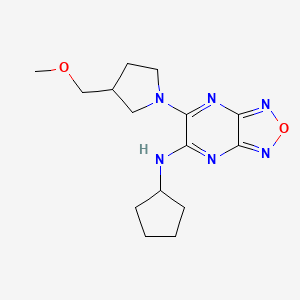 molecular formula C15H22N6O2 B6081566 N-cyclopentyl-6-[3-(methoxymethyl)-1-pyrrolidinyl][1,2,5]oxadiazolo[3,4-b]pyrazin-5-amine 
