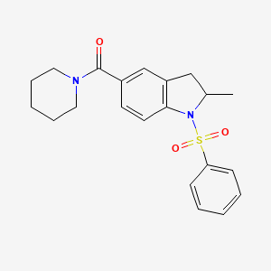 molecular formula C21H24N2O3S B6081597 2-methyl-1-(phenylsulfonyl)-5-(1-piperidinylcarbonyl)indoline 