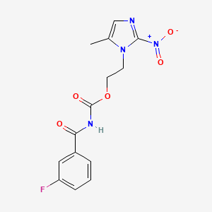 molecular formula C14H13FN4O5 B6081610 2-(5-methyl-2-nitro-1H-imidazol-1-yl)ethyl (3-fluorobenzoyl)carbamate 