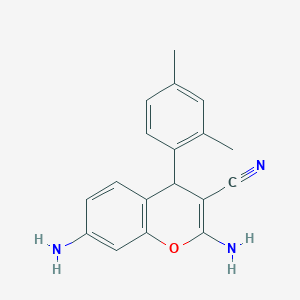 molecular formula C18H17N3O B6081628 2,7-diamino-4-(2,4-dimethylphenyl)-4H-chromene-3-carbonitrile 