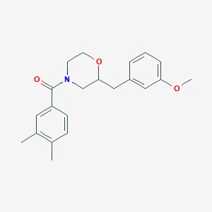 molecular formula C21H25NO3 B6081672 4-(3,4-dimethylbenzoyl)-2-(3-methoxybenzyl)morpholine 