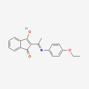 molecular formula C19H17NO3 B6081680 2-{1-[(4-ethoxyphenyl)amino]ethylidene}-1H-indene-1,3(2H)-dione 
