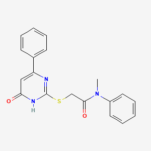 molecular formula C19H17N3O2S B6081681 N-methyl-2-[(6-oxo-4-phenyl-1,6-dihydro-2-pyrimidinyl)thio]-N-phenylacetamide 