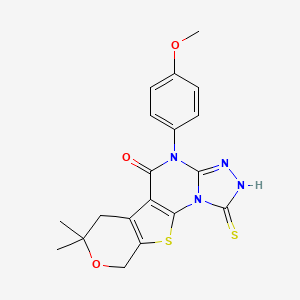 1-mercapto-4-(4-methoxyphenyl)-7,7-dimethyl-6,9-dihydro-7H-pyrano[4',3':4,5]thieno[3,2-e][1,2,4]triazolo[4,3-a]pyrimidin-5(4H)-one