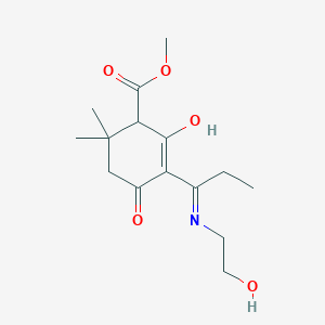 molecular formula C15H23NO5 B6081699 methyl 5-{1-[(2-hydroxyethyl)amino]propylidene}-2,2-dimethyl-4,6-dioxocyclohexanecarboxylate 