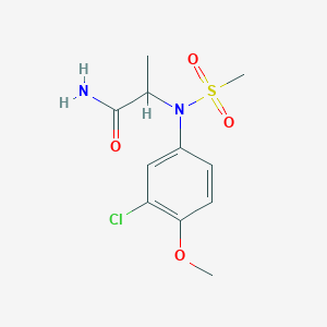 molecular formula C11H15ClN2O4S B6081702 N~2~-(3-chloro-4-methoxyphenyl)-N~2~-(methylsulfonyl)alaninamide 