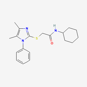 molecular formula C19H25N3OS B6081729 N-cyclohexyl-2-[(4,5-dimethyl-1-phenyl-1H-imidazol-2-yl)thio]acetamide 