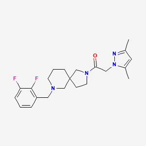molecular formula C22H28F2N4O B6081732 7-(2,3-difluorobenzyl)-2-[(3,5-dimethyl-1H-pyrazol-1-yl)acetyl]-2,7-diazaspiro[4.5]decane 
