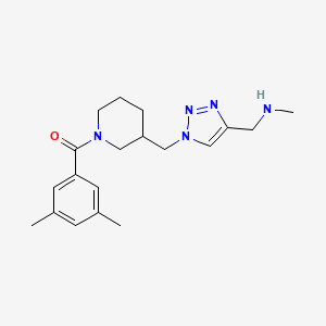 molecular formula C19H27N5O B6081739 [(1-{[1-(3,5-dimethylbenzoyl)-3-piperidinyl]methyl}-1H-1,2,3-triazol-4-yl)methyl]methylamine trifluoroacetate 