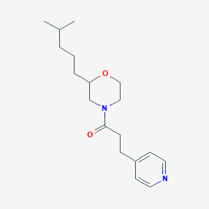 molecular formula C18H28N2O2 B6081746 2-(4-methylpentyl)-4-[3-(4-pyridinyl)propanoyl]morpholine 