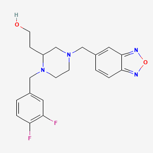 molecular formula C20H22F2N4O2 B6081760 2-[4-(2,1,3-benzoxadiazol-5-ylmethyl)-1-(3,4-difluorobenzyl)-2-piperazinyl]ethanol 