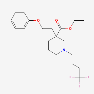 molecular formula C20H28F3NO3 B6081762 ethyl 3-(2-phenoxyethyl)-1-(4,4,4-trifluorobutyl)-3-piperidinecarboxylate 
