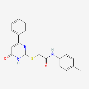 molecular formula C19H17N3O2S B6081774 N-(4-methylphenyl)-2-[(4-oxo-6-phenyl-1,4-dihydro-2-pyrimidinyl)thio]acetamide CAS No. 6510-07-2